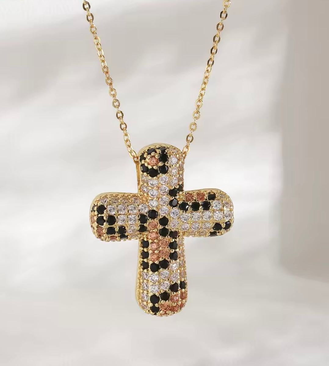 Leopard Print Designed Cross