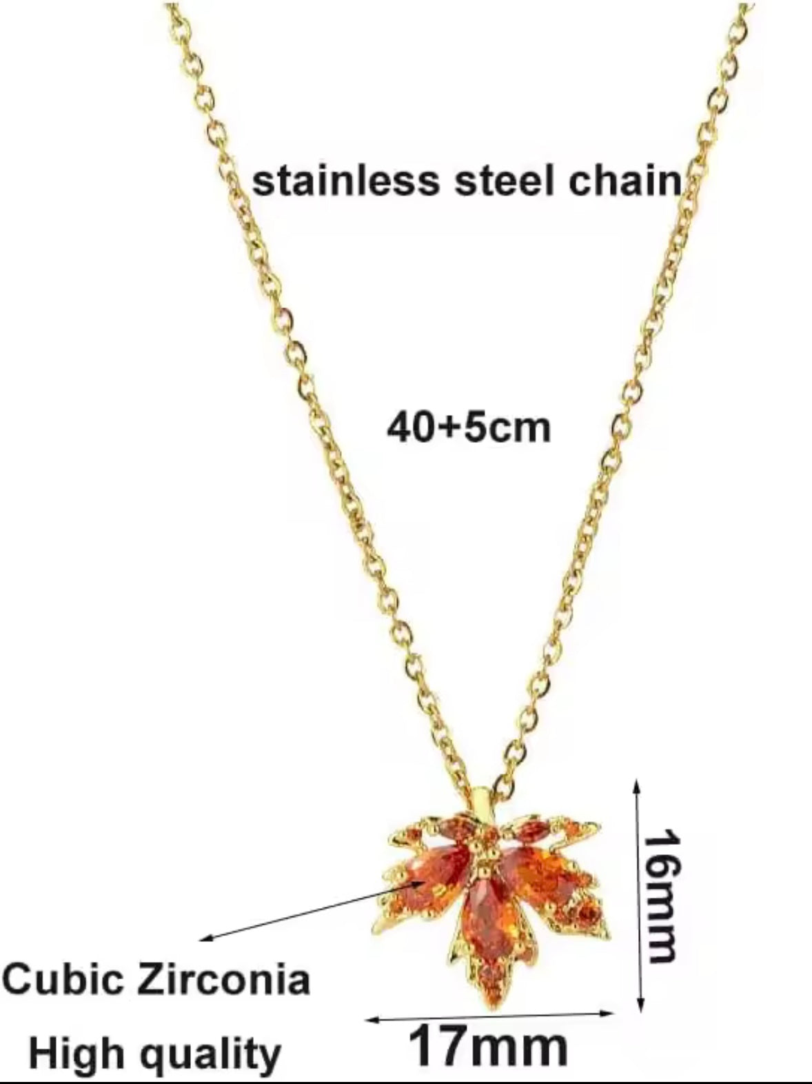 Gold Plated Maple Leaf Necklace