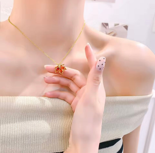 Gold Plated Maple Leaf Necklace