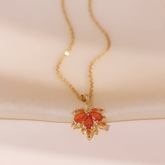 Gold Plated Maple Leaf Necklace