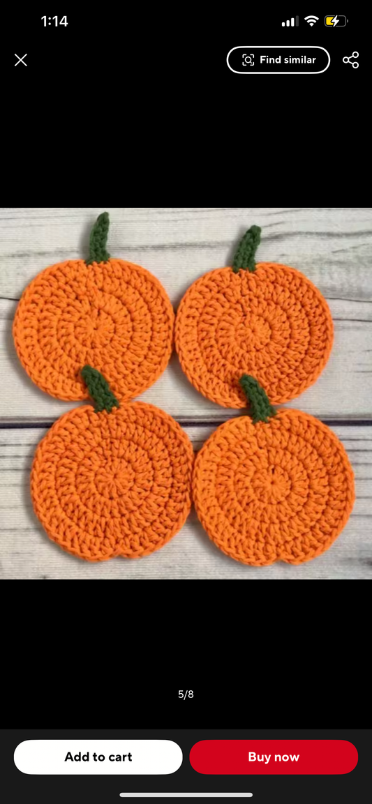 Crochet Pumpkin Coaster