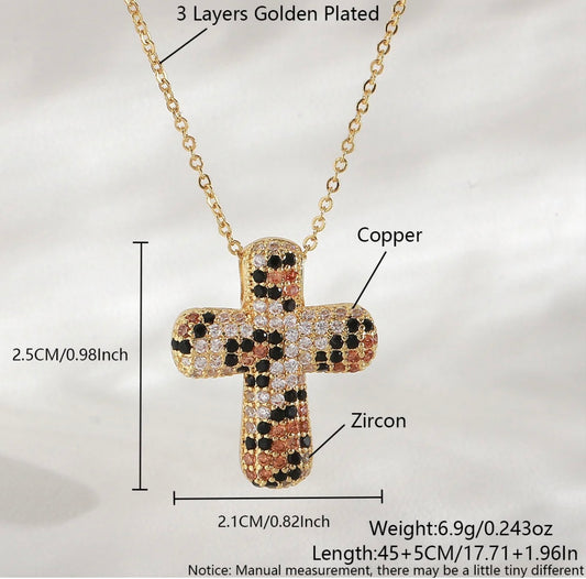 Leopard Print Designed Cross
